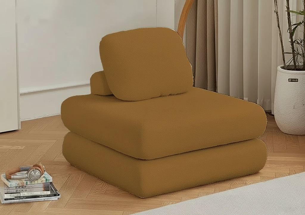 Fabric single sofa, sweet potato sofa bed, small-sized living room folding dual-use tatami, tofu block lazy sofa Manwatstore