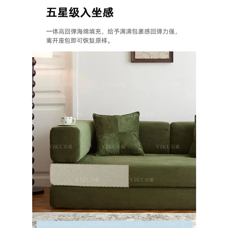 Fabric sofa bed folding dual-purpose free combination module sofa living room simple modern cream style teddy sofa Manwatstore