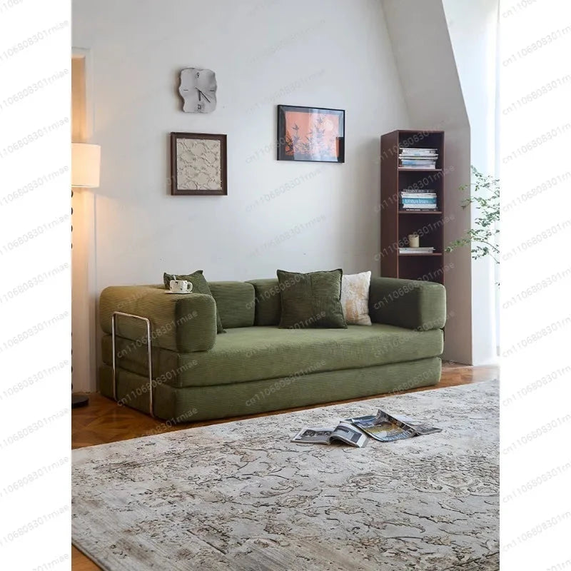 Fabric sofa bed folding dual-purpose free combination module sofa living room simple modern cream style teddy sofa Manwatstore