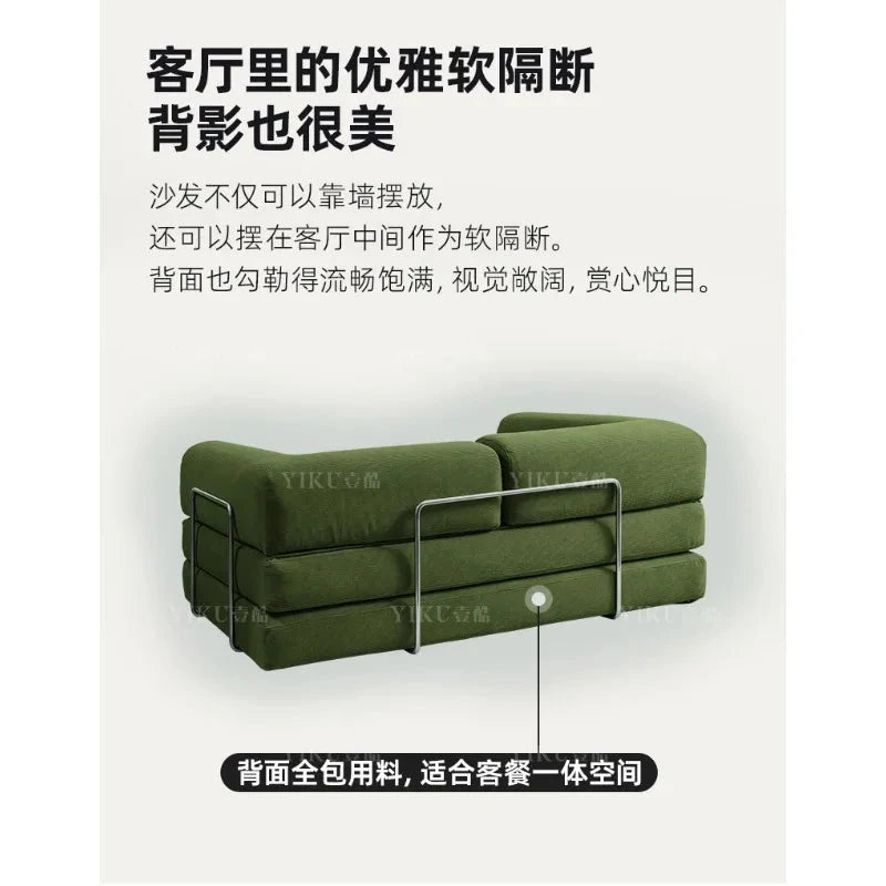 Fabric sofa bed folding dual-purpose free combination module sofa living room simple modern cream style teddy sofa Manwatstore