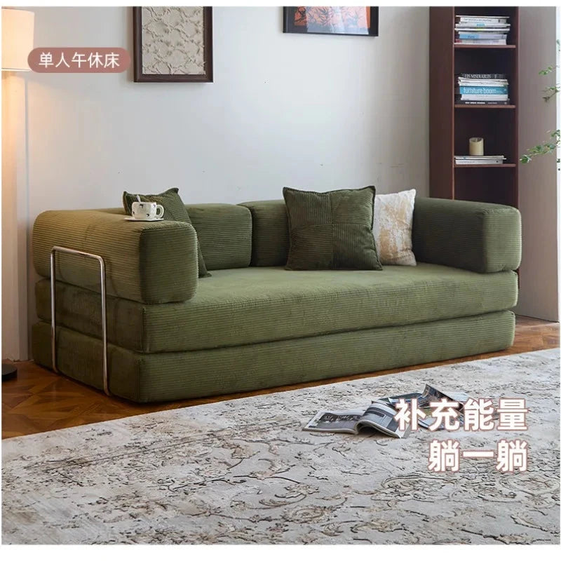 Fabric sofa bed folding dual-purpose free combination module sofa living room simple modern cream style teddy sofa Manwatstore