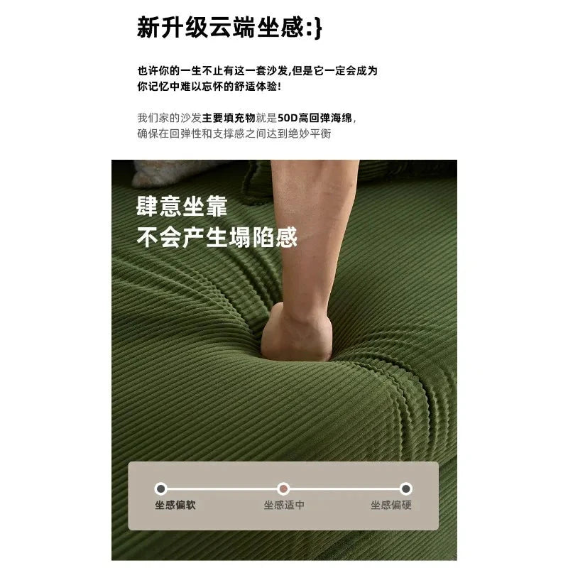 Fabric sofa bed folding dual-purpose free combination module sofa living room simple modern cream style teddy sofa Manwatstore