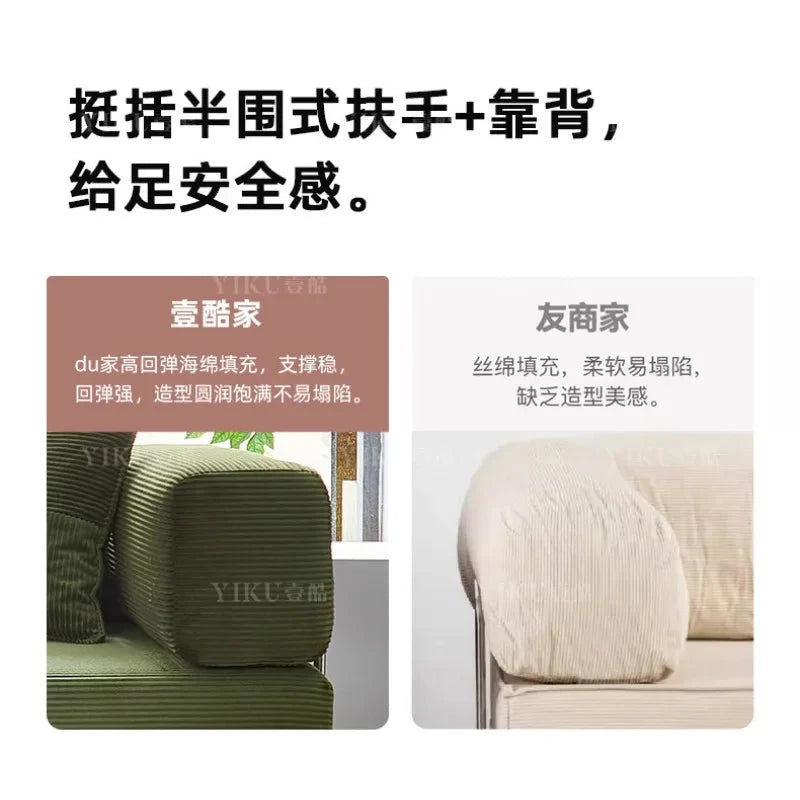 Fabric sofa bed folding dual-purpose free combination module sofa living room simple modern cream style teddy sofa Manwatstore