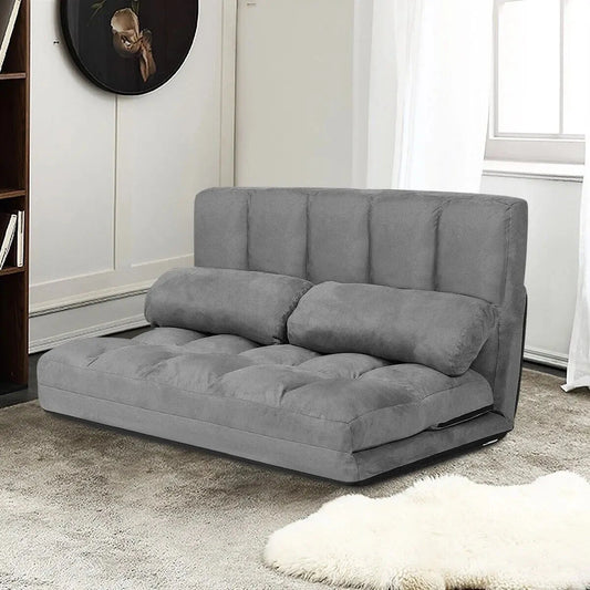 FlexiLounge Folding Floor Sofa Chair with Adjustable Backrest & Pillows Manwatstore