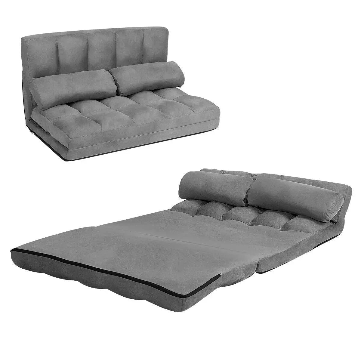 FlexiLounge Folding Floor Sofa Chair with Adjustable Backrest &amp; Pillows Manwatstore
