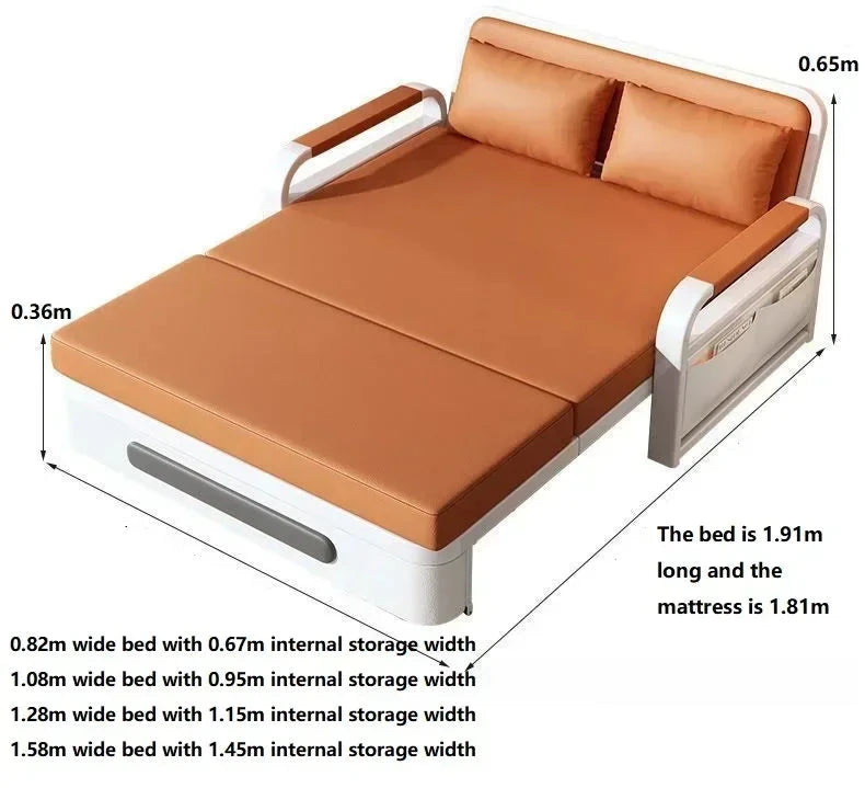 Flexora Minimalist Foldable Sofa Bed – Space-Saving Living Room Furniture Set Manwatstore