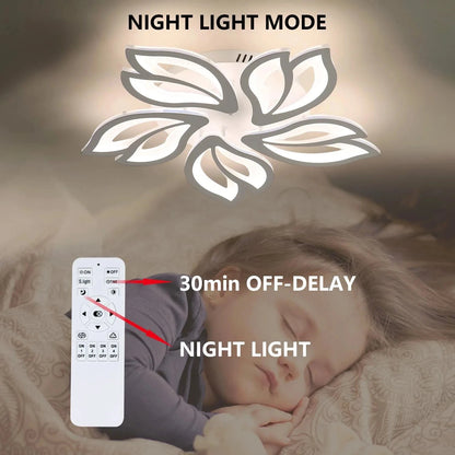 Flower Ceiling Fan with LED Light – Remote Controlled &amp; Dimmable Manwatstore