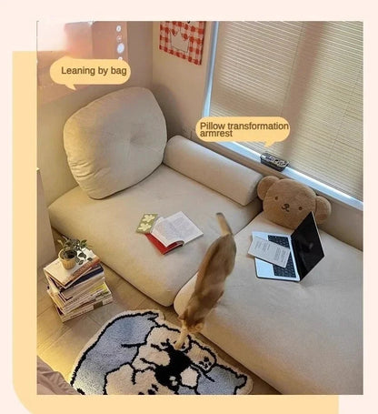 Foldable Living Room Sofa Bed Comfortable Single Sofas Folding Lazy Relax Pliable Sofa Multifunctional Pull Out Convertible Beds Manwatstore