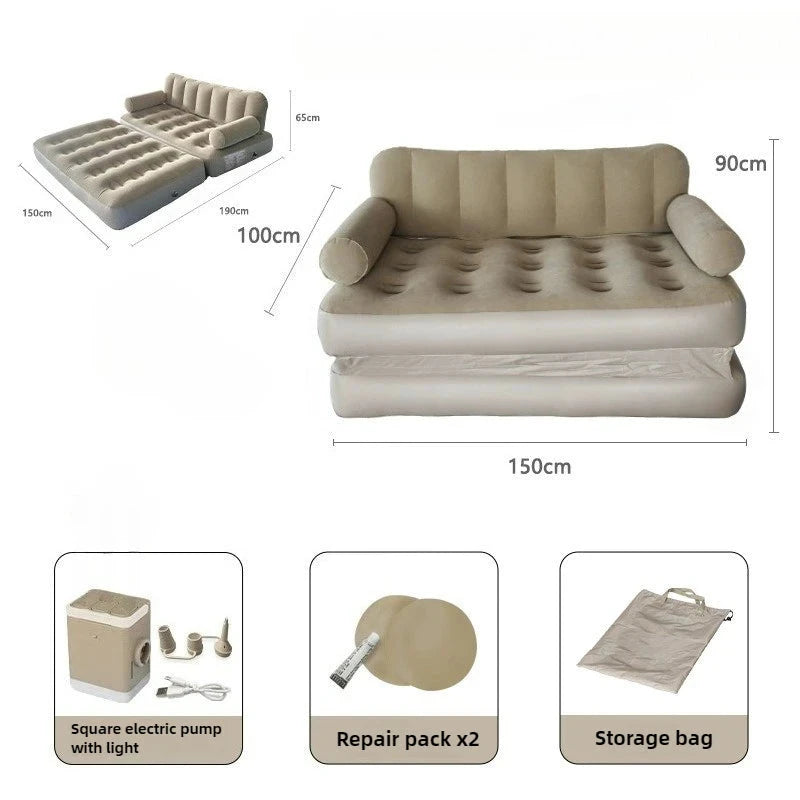 Folding Inflatable Sofa Bed – Thickened, Portable &amp; Comfortable Manwatstore