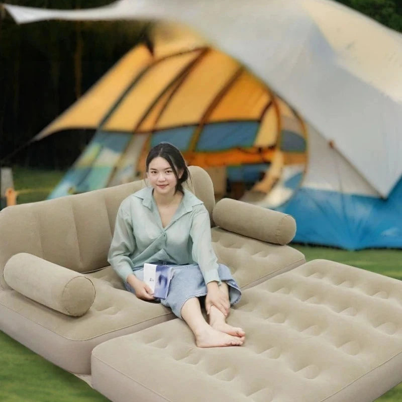 Folding Inflatable Sofa Bed – Thickened, Portable &amp; Comfortable Manwatstore