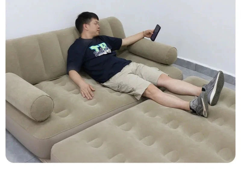 Folding Inflatable Sofa Bed – Thickened, Portable &amp; Comfortable Manwatstore