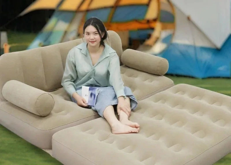 Folding Inflatable Sofa Bed – Thickened, Portable &amp; Comfortable Manwatstore