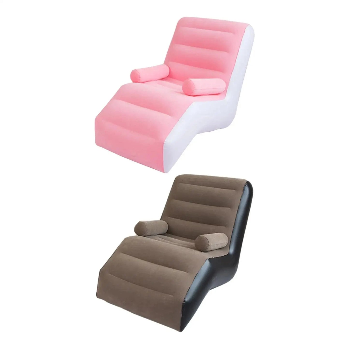 Folding Lazy Sofa with Armrests PVC Soft Folds Compactly Inflatable Sofa for Garden Leisure Gaming Lunch Break Indoor Outdoor Manwatstore