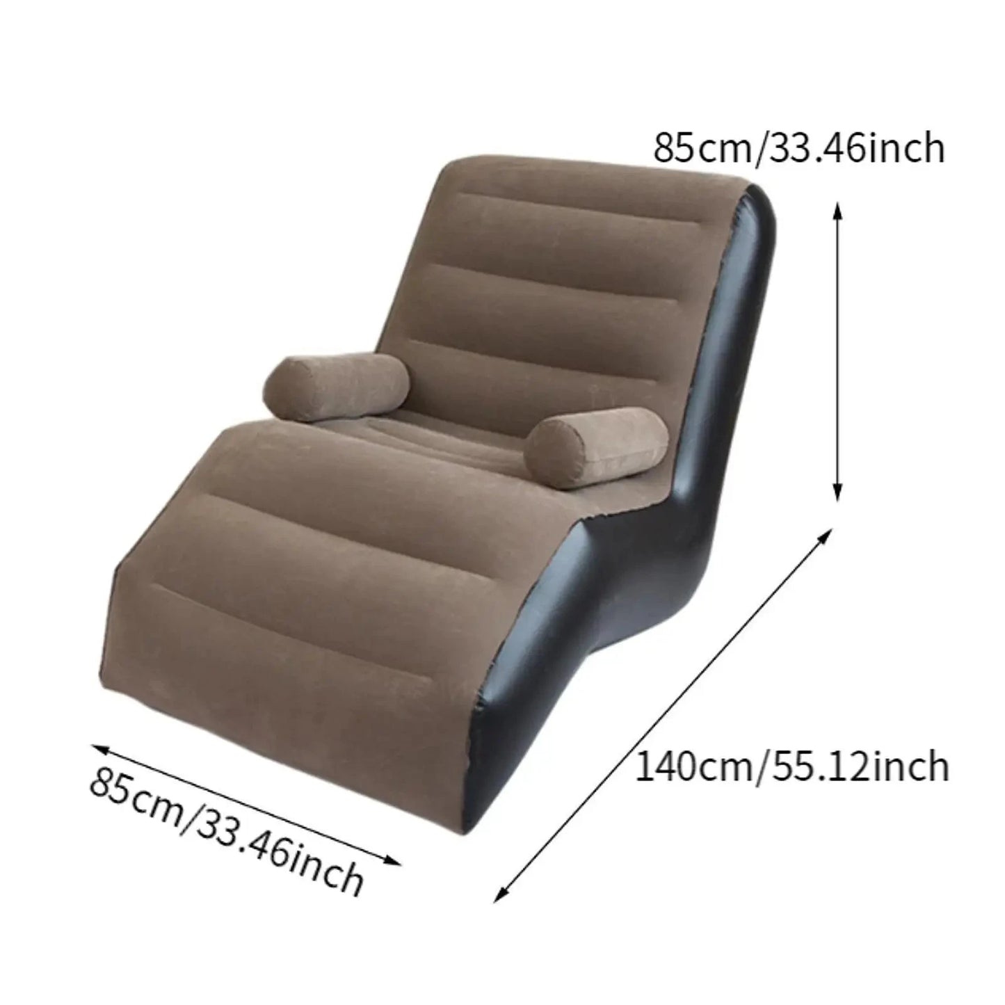 Folding Lazy Sofa with Armrests PVC Soft Folds Compactly Inflatable Sofa for Garden Leisure Gaming Lunch Break Indoor Outdoor Manwatstore