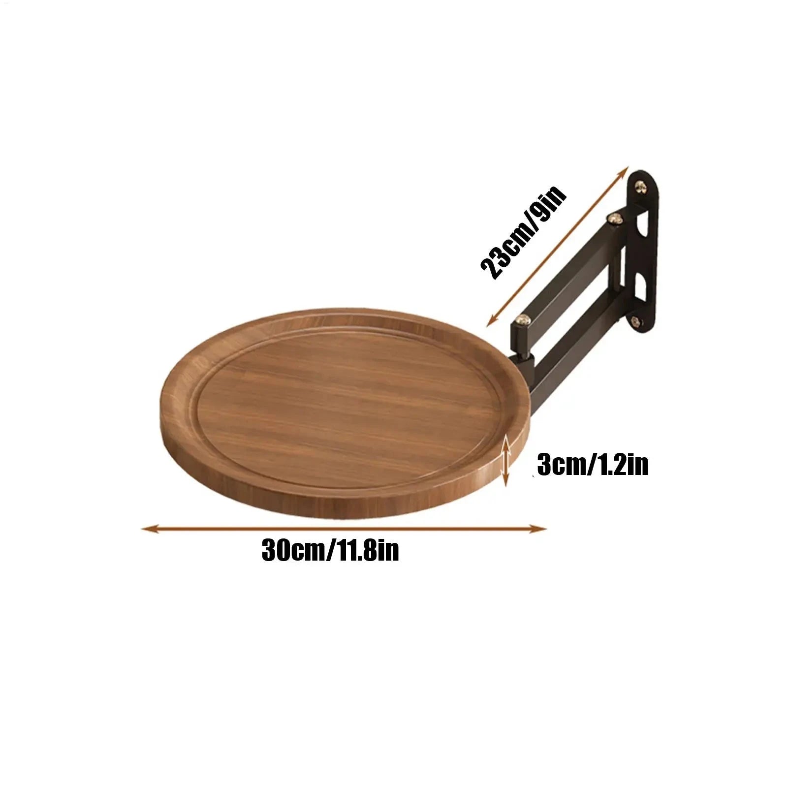 Folding Wall Table For Bed Retractable Wall-Mounted Desk Small Round Desk Wall Mounted tray Rotatable Bedside Storage Holder Manwatstore