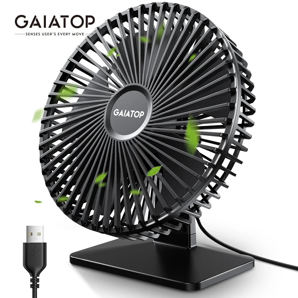 GAIATOP Desk Fan Portable USB Fan 90° Adjustable Cooling Fan Mute 3 Speed Adjustment Ultra Quiet Suitable For Home Desk Office Manwatstore
