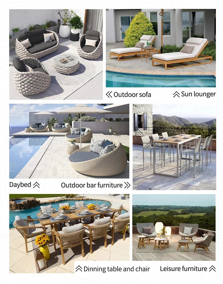 Garden Rattan Sofa Set Outdoor Furniture Lounge Chaise And Loveseat Set Wicker Rattan Outdoor Sofa Set Patio Weaving Furniture Manwatstore