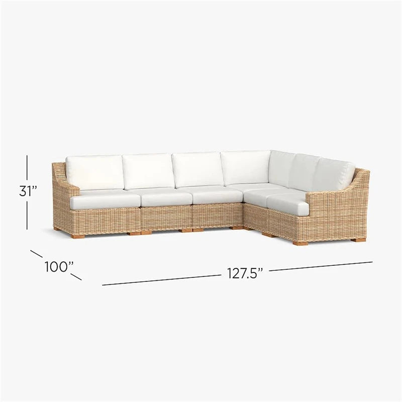 Garden Rattan Sofa Set Outdoor Furniture Lounge Chaise And Loveseat Set Wicker Rattan Outdoor Sofa Set Patio Weaving Furniture Manwatstore