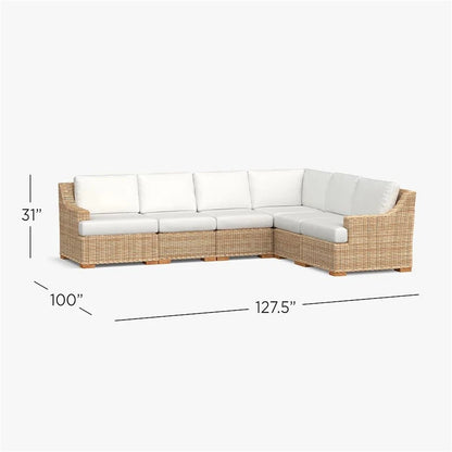 Garden Rattan Sofa Set Outdoor Furniture Lounge Chaise And Loveseat Set Wicker Rattan Outdoor Sofa Set Patio Weaving Furniture Manwatstore