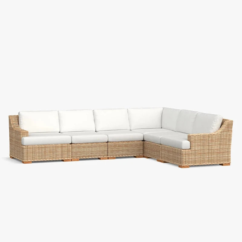 Garden Rattan Sofa Set Outdoor Furniture Lounge Chaise And Loveseat Set Wicker Rattan Outdoor Sofa Set Patio Weaving Furniture Manwatstore