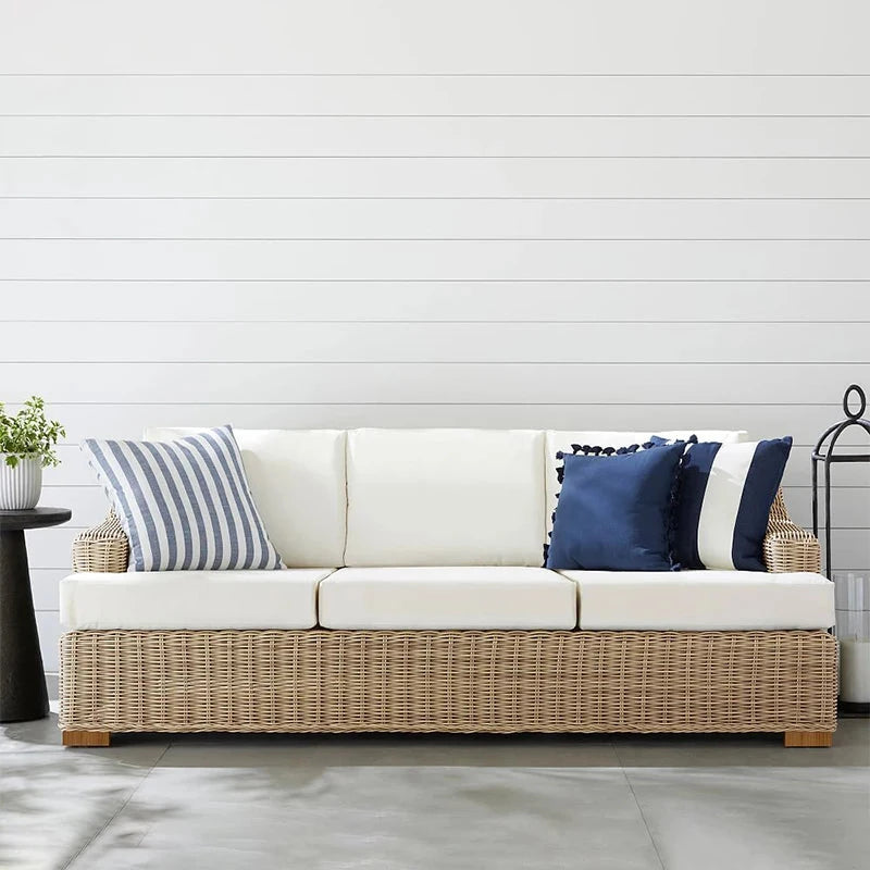 Garden Rattan Sofa Set Outdoor Furniture Lounge Chaise And Loveseat Set Wicker Rattan Outdoor Sofa Set Patio Weaving Furniture Manwatstore