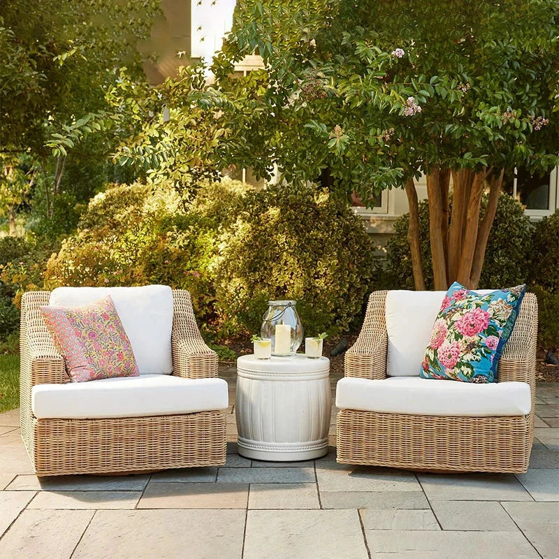 Garden Rattan Sofa Set Outdoor Furniture Lounge Chaise And Loveseat Set Wicker Rattan Outdoor Sofa Set Patio Weaving Furniture Manwatstore
