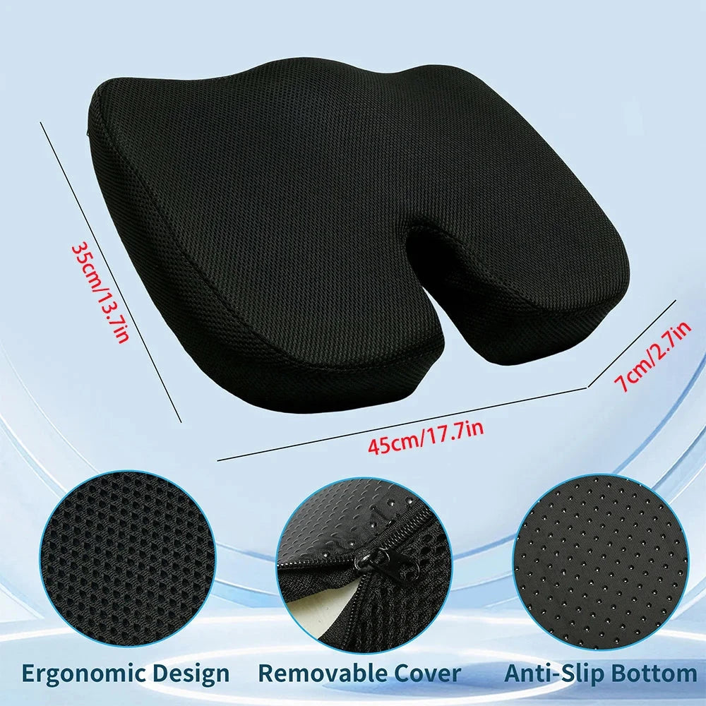 Gel-Enhanced Memory Foam Office Chair Cushion – Long-Lasting Comfort & Support Manwatstore