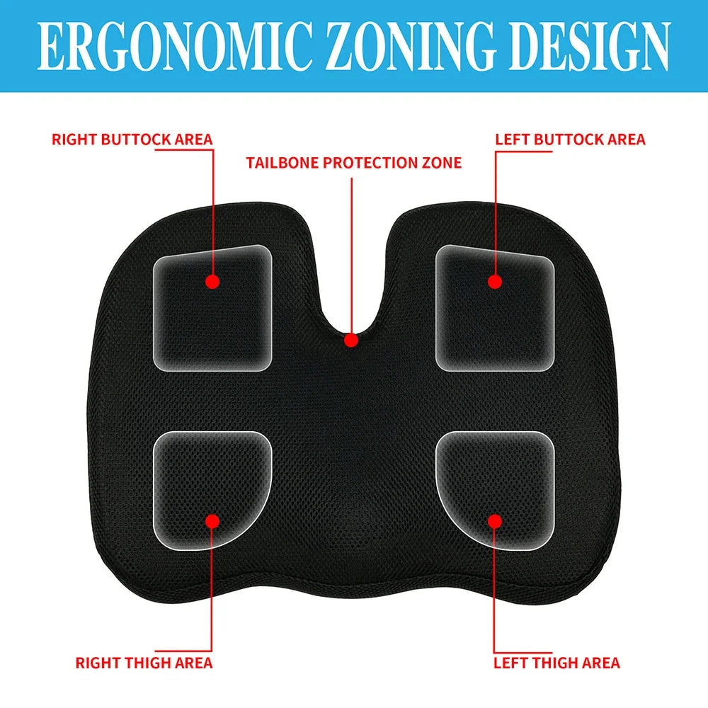 Gel-Enhanced Memory Foam Office Chair Cushion – Long-Lasting Comfort & Support Manwatstore