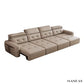 Genuine Leather Electric Convertible Sofa Bed with Adjustable Headrest, Multifunctional Folding Sofa Beds for Cinema Living Room Manwatstore