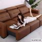 Genuine Leather Electric Convertible Sofa Bed with Adjustable Headrest, Multifunctional Folding Sofa Beds for Cinema Living Room Manwatstore