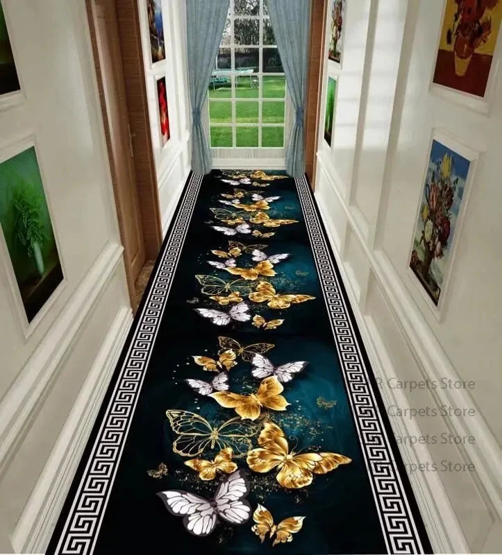 Geometric Long Hallway Runner Rug – Living Room &amp; Kitchen Aisle Mat Manwatstore