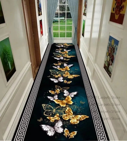 Geometric Long Hallway Runner Rug – Living Room &amp; Kitchen Aisle Mat Manwatstore