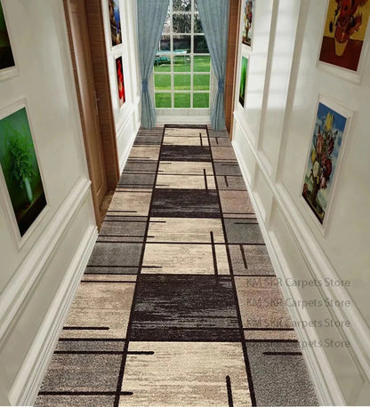 Geometric Long Hallway Runner Rug – Living Room &amp; Kitchen Aisle Mat Manwatstore