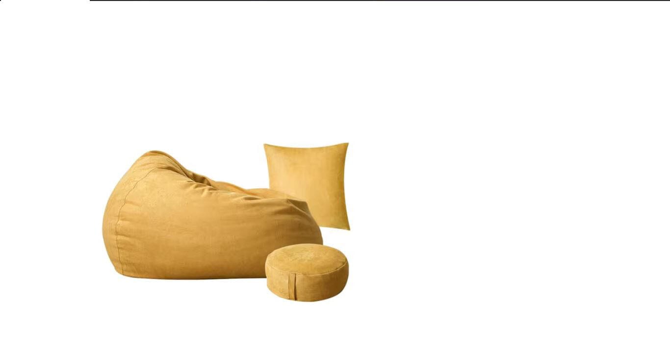 Giant Leather Bean Bag Chair - Luxury Lazy Sofa for Living Room, Bedroom &amp; Balcony | Comfortable Tatami-Style Recliner for Adults &amp; Kids Home &amp; Living Manwatstore