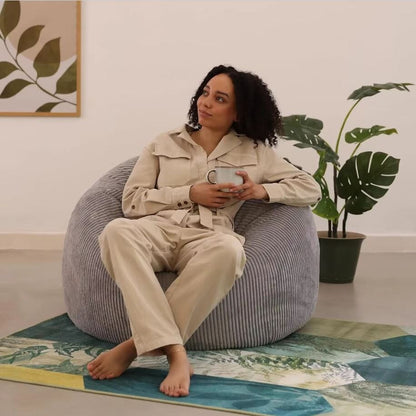 Giant Rope Adult Bean Bag Chair - Comfortable Corduroy Lounge Chair for All Ages | UK Bean Bag Chair Manwatstore