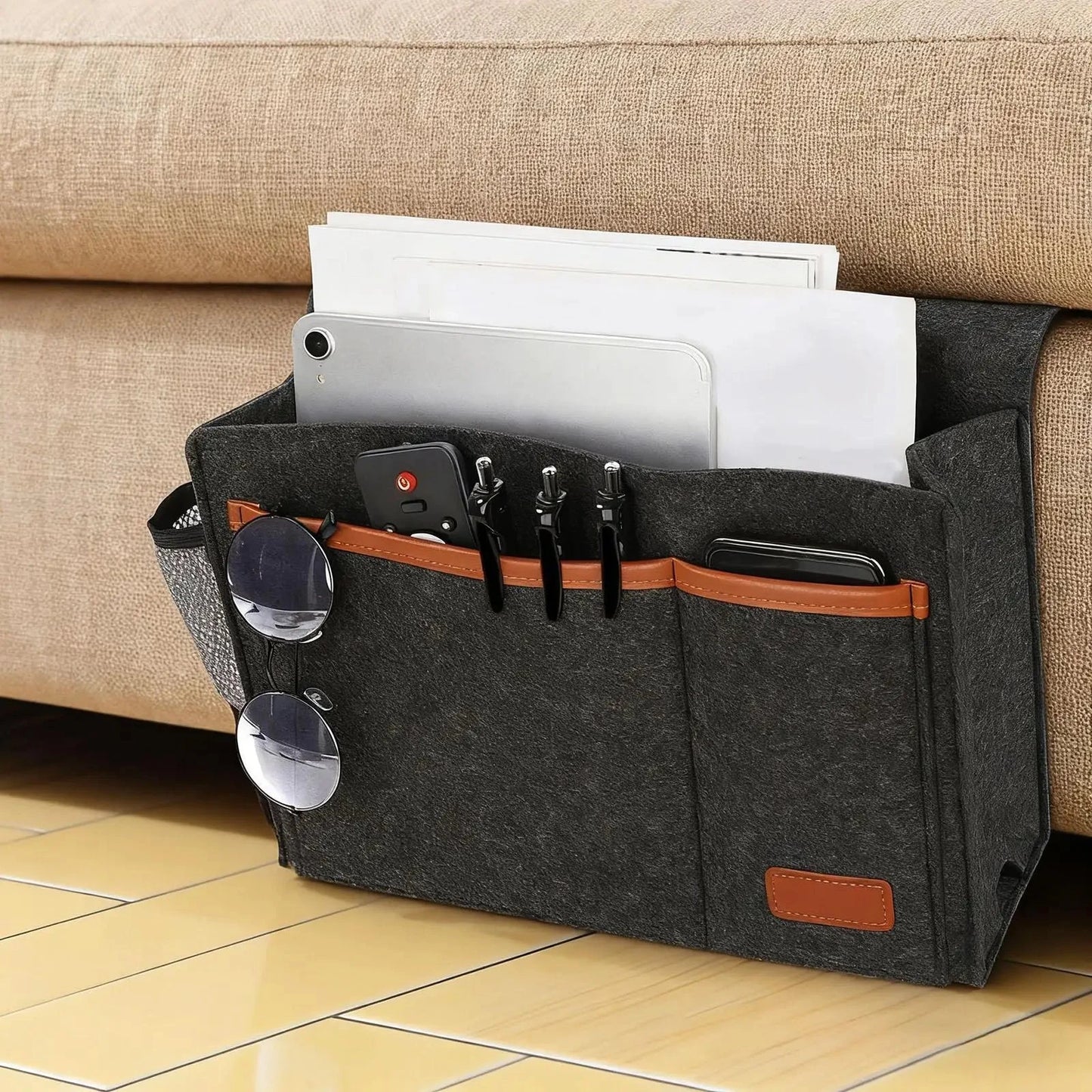 Hanging Bedside Bag, Under Mattress Storage Organizer, Bedside Pockets, Thick Manwatstore