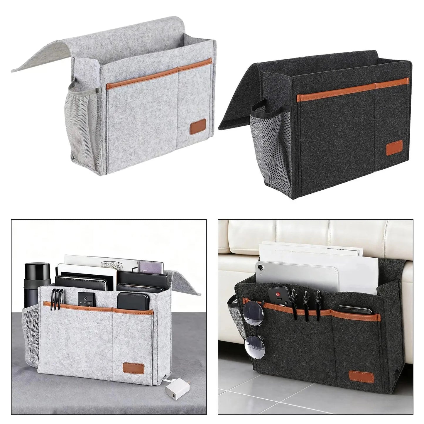 Hanging Bedside Bag, Under Mattress Storage Organizer, Bedside Pockets, Thick Manwatstore