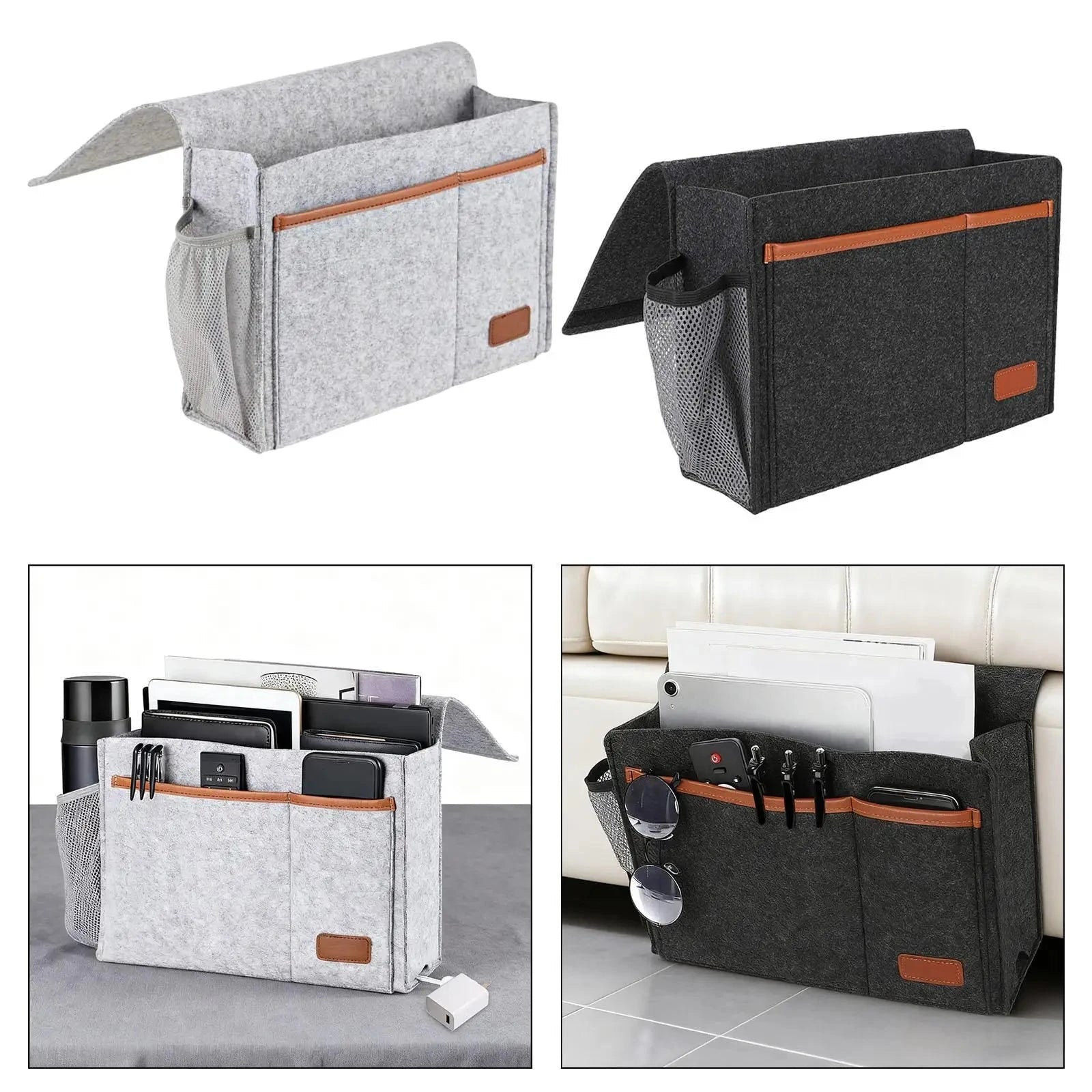 Hanging Bedside Bag, Under Mattress Storage Organizer, Bedside Pockets, Thick Manwatstore