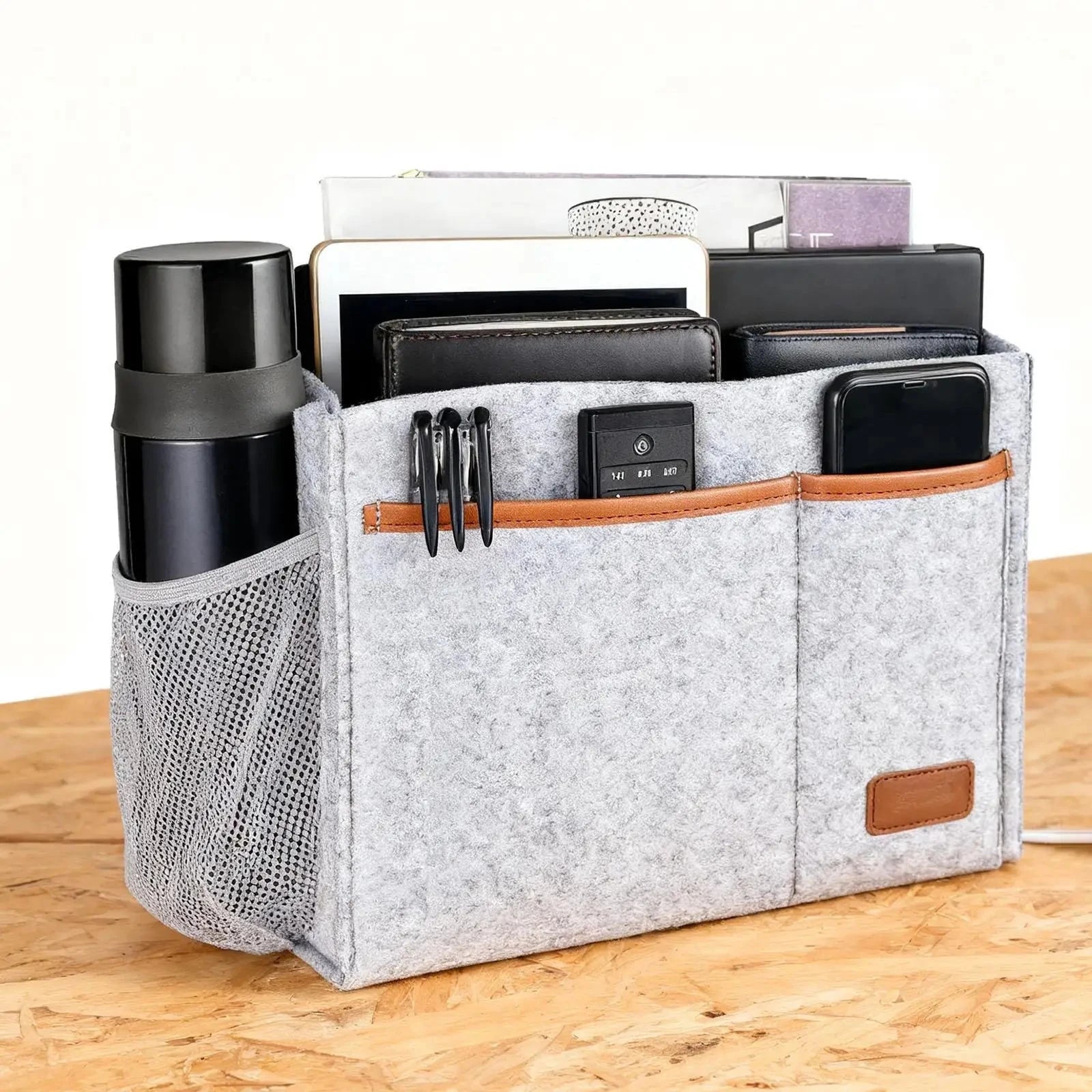 Hanging Bedside Bag, Under Mattress Storage Organizer, Bedside Pockets, Thick Manwatstore