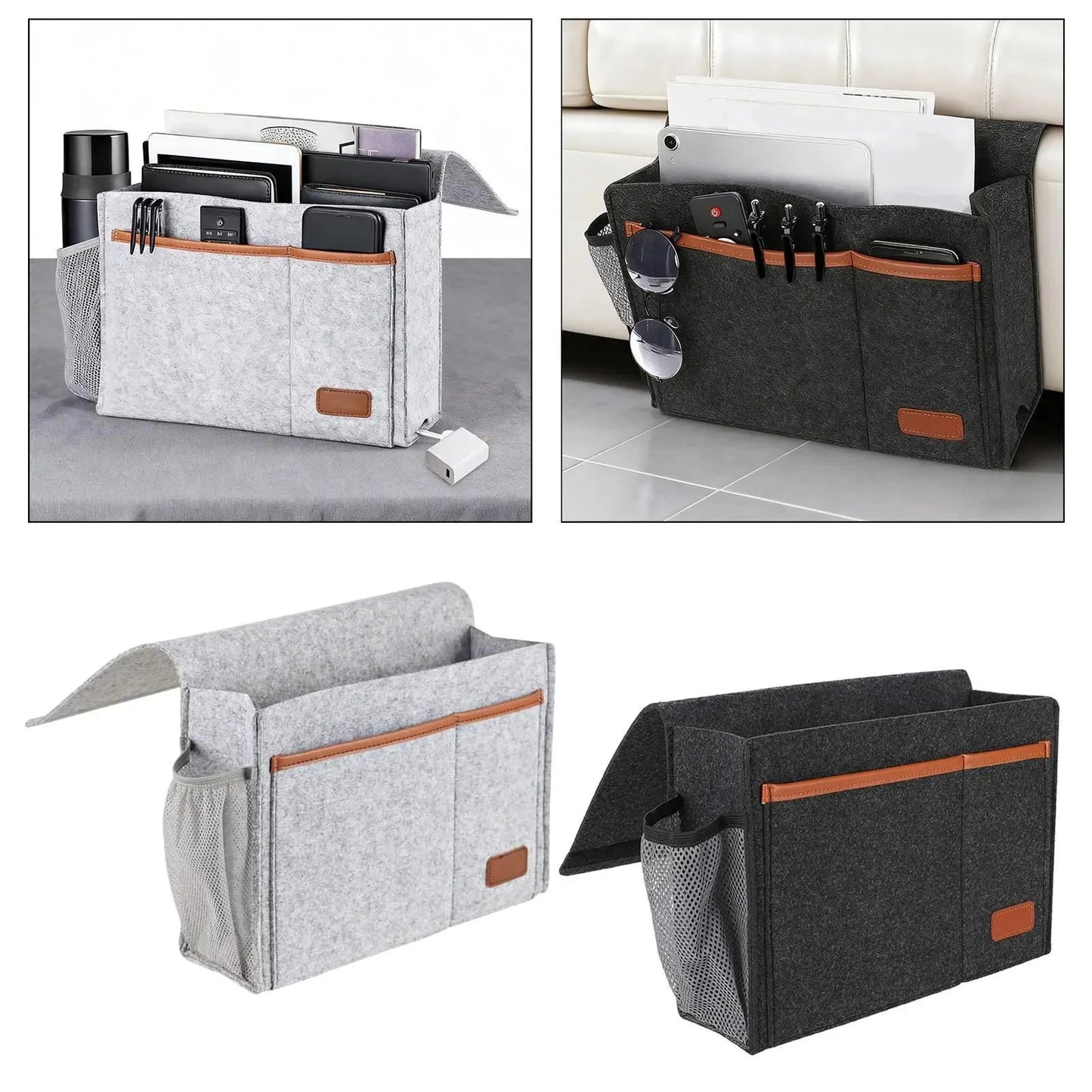 Hanging Bedside Bag, Under Mattress Storage Organizer, Bedside Pockets, Thick Manwatstore