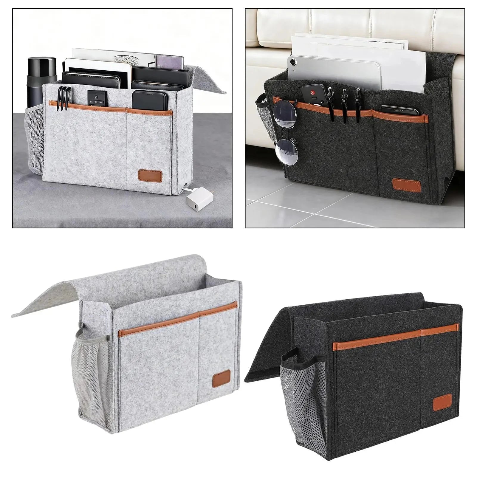 Hanging Bedside Bag, Under Mattress Storage Organizer, Bedside Pockets, Thick Manwatstore