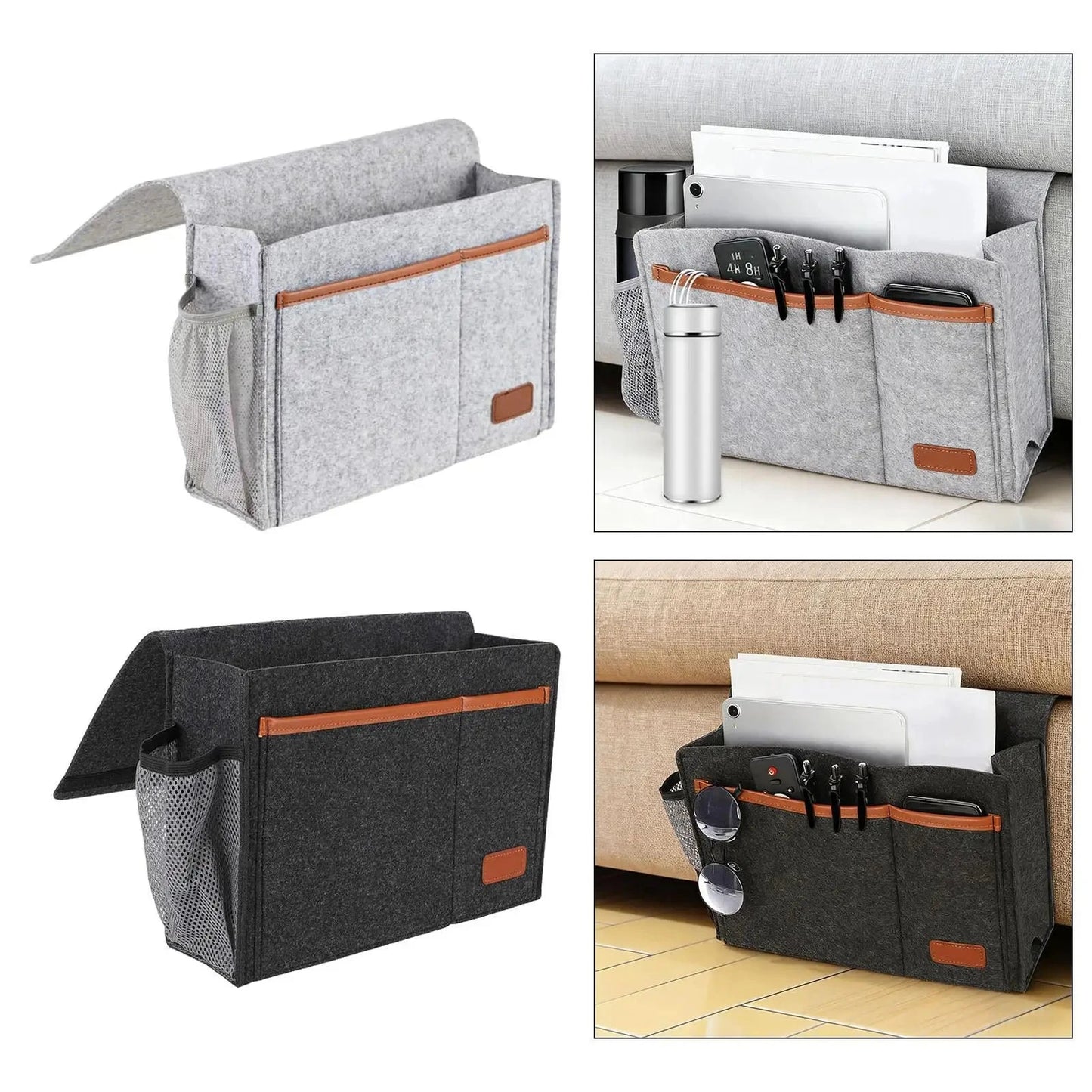 Hanging Bedside Bag, Under Mattress Storage Organizer, Bedside Pockets, Thick Manwatstore