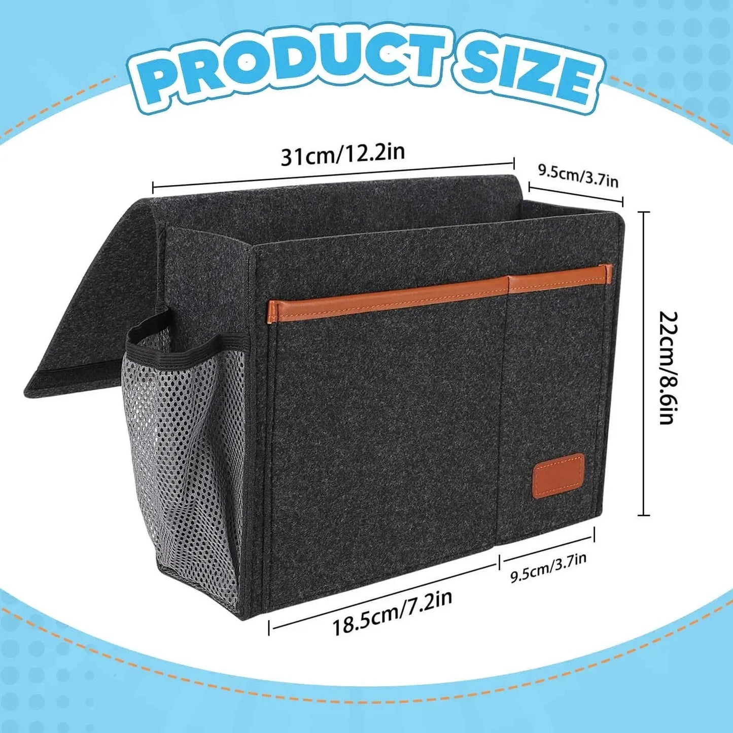 Hanging Bedside Bag, Under Mattress Storage Organizer, Bedside Pockets, Thick Manwatstore