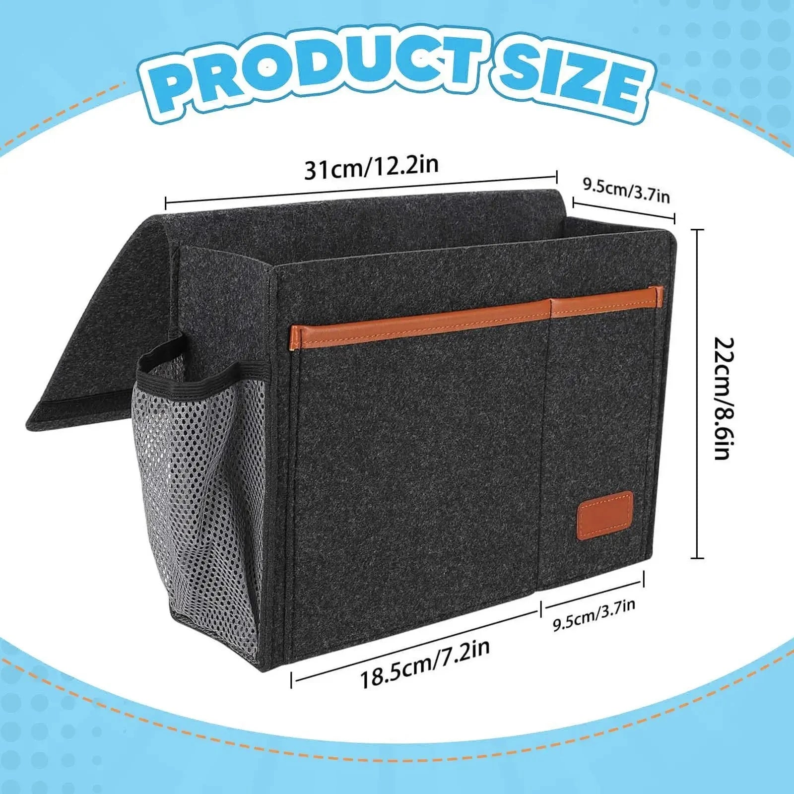 Hanging Bedside Bag, Under Mattress Storage Organizer, Bedside Pockets, Thick Manwatstore