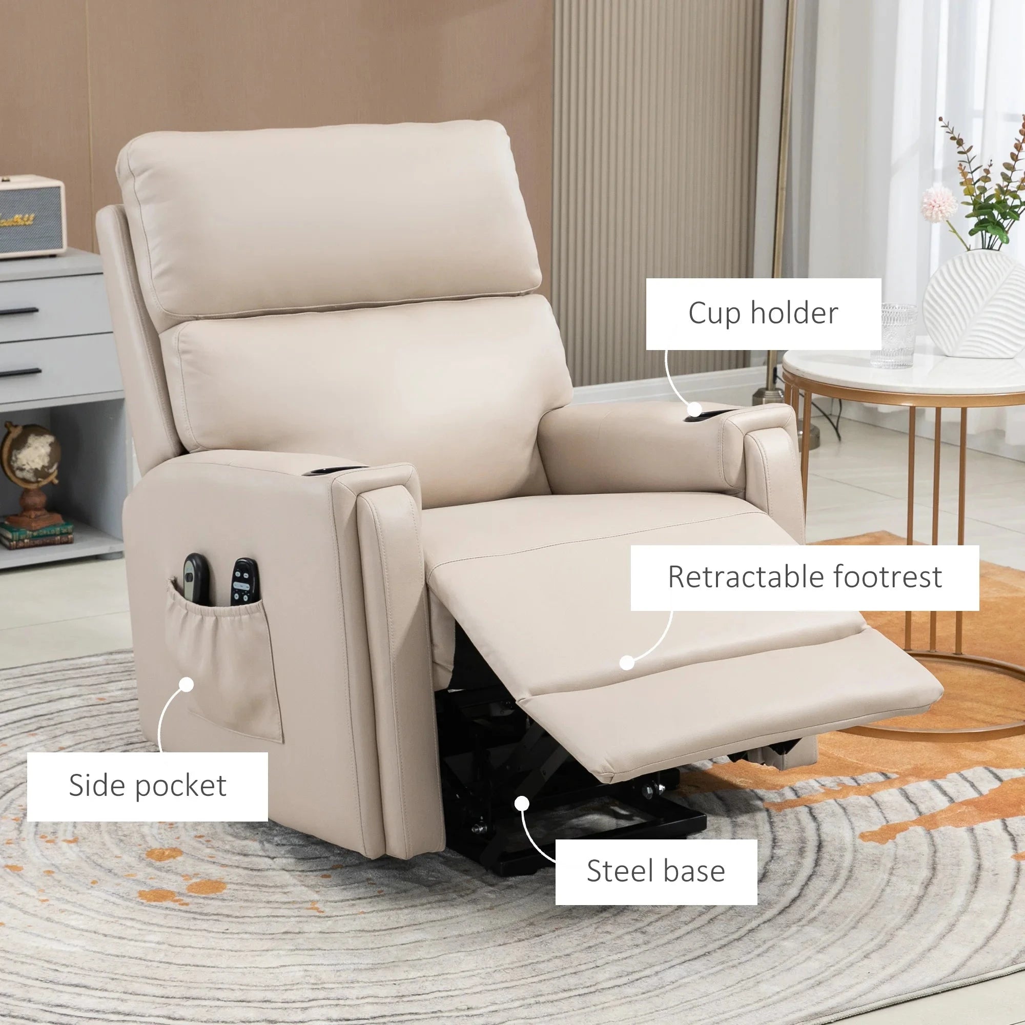 HavenLift Massage &amp; Heat Recliner Chair for Living Room Manwatstore