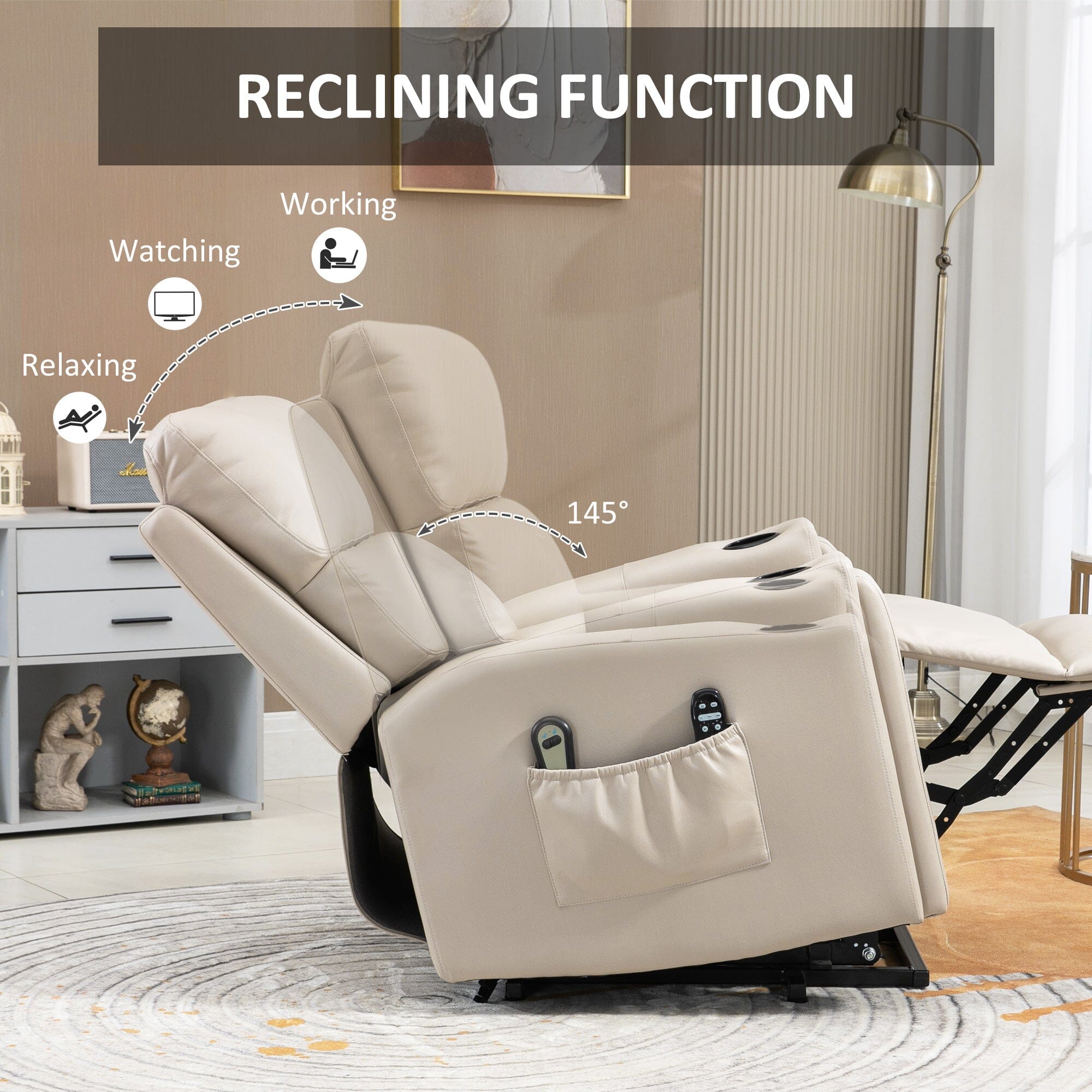 HavenLift Massage &amp; Heat Recliner Chair for Living Room Manwatstore