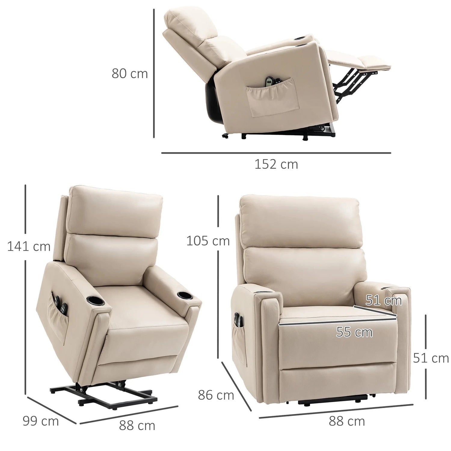 HavenLift Massage &amp; Heat Recliner Chair for Living Room Manwatstore