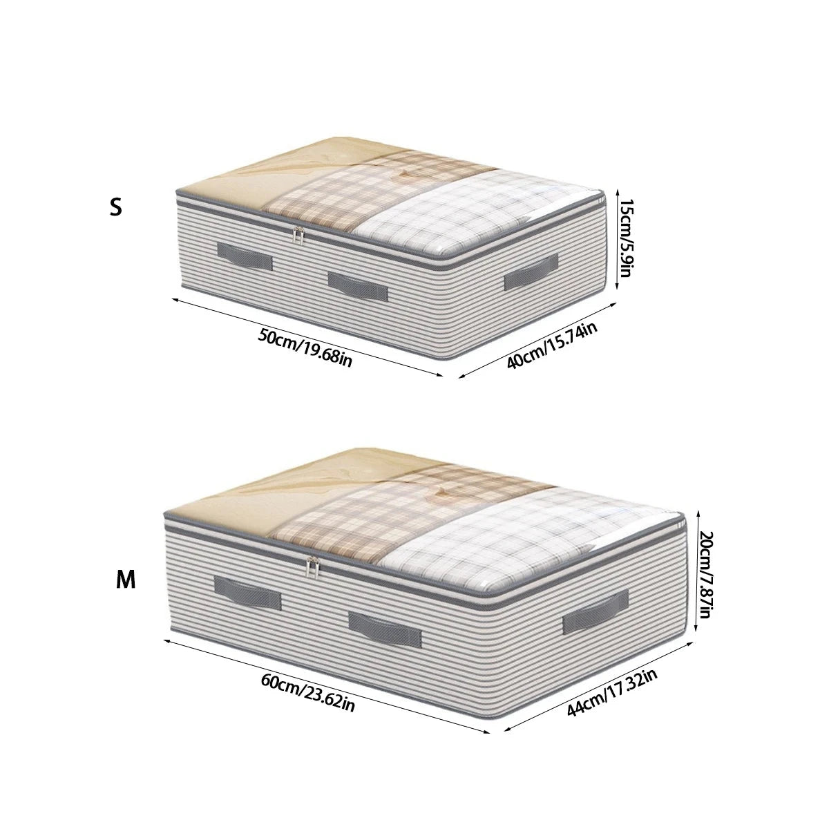 Heavy-duty under-bed storage bag Foldable storage box with large transparent window suitable for closets Dorm bedding clothes Manwatstore