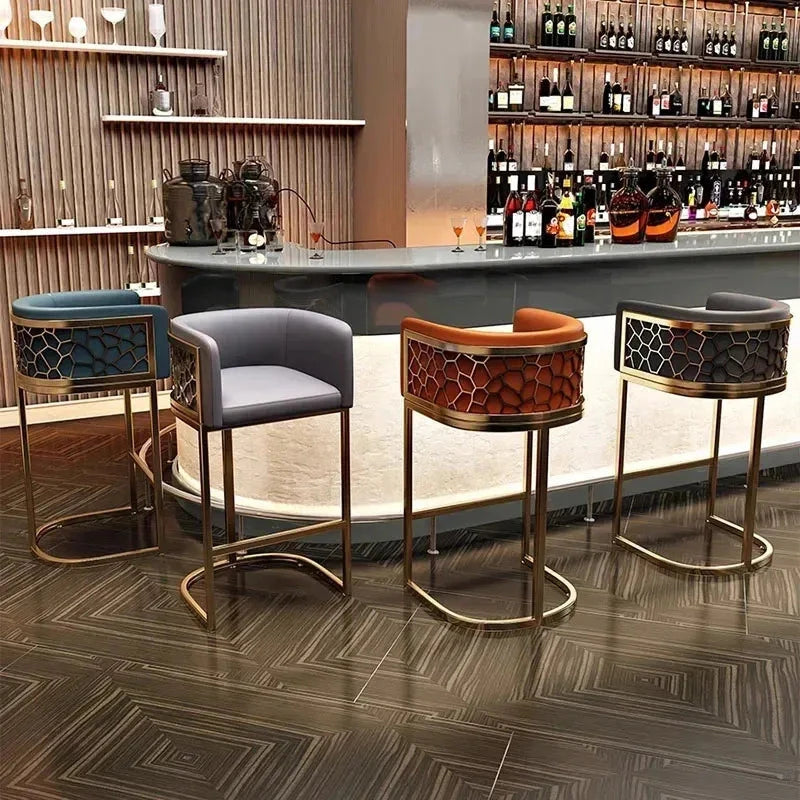 Home High Kitchen Stools Nordic Luxury Ergonomic Simple Bar Stool Adjustable Aesthetic Bancos Para Barra Outdoor Furniture HY Manwatstore