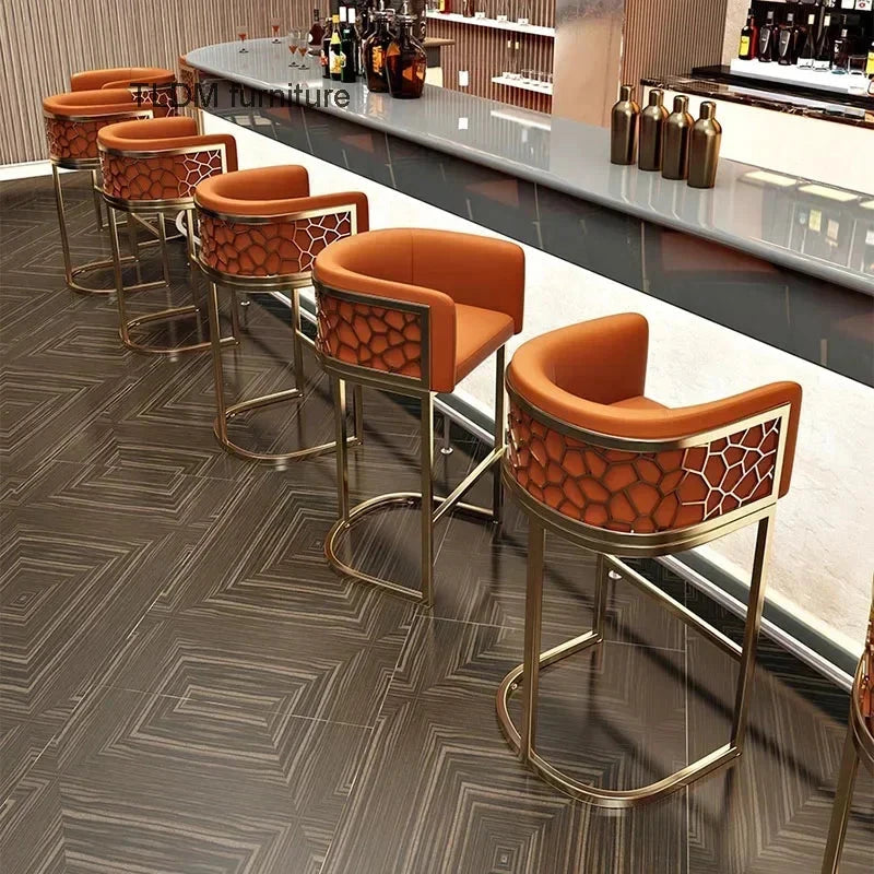 Home High Kitchen Stools Nordic Luxury Ergonomic Simple Bar Stool Adjustable Aesthetic Bancos Para Barra Outdoor Furniture HY Manwatstore